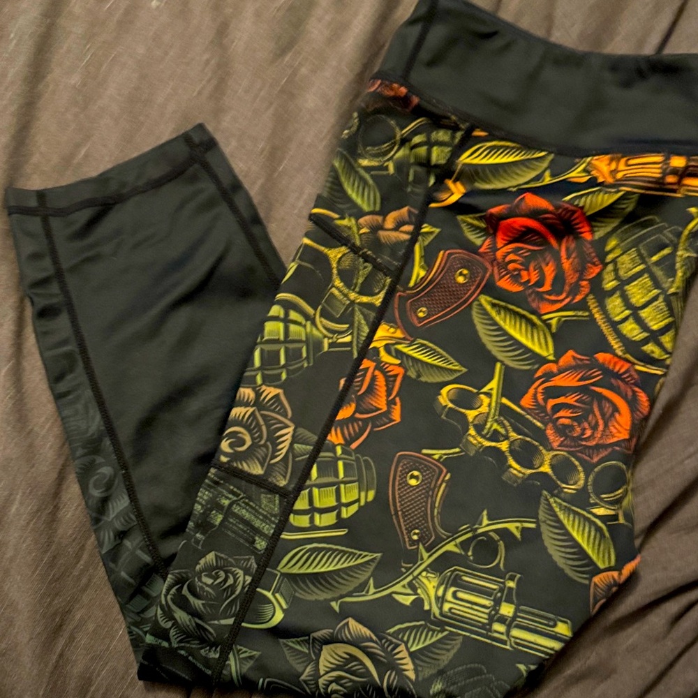 Constantly Varied Gear Black and Red Graphic Leggings